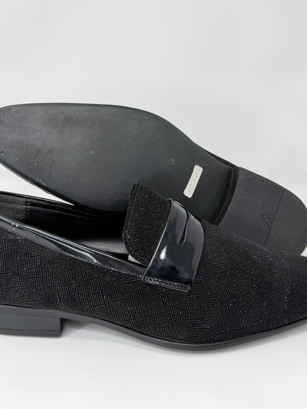 ALDO Men’s Black Dress Loafers Size 12 Slip On Formal Shoes